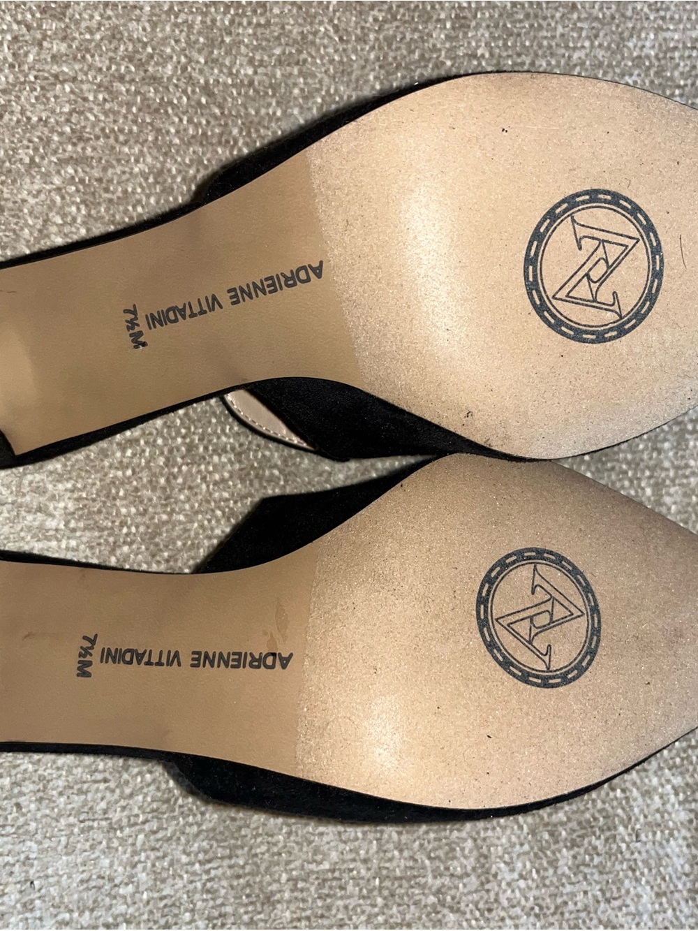 Adrienne Vittadini Black Suede Pointed Slip-On Mules - Picture 5 of 5